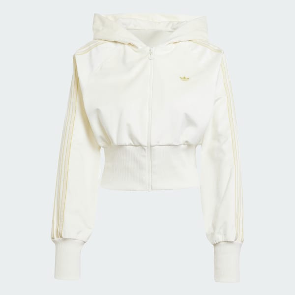 adidas Velour Zip Hoodie Track Top - White | adidas Singapore