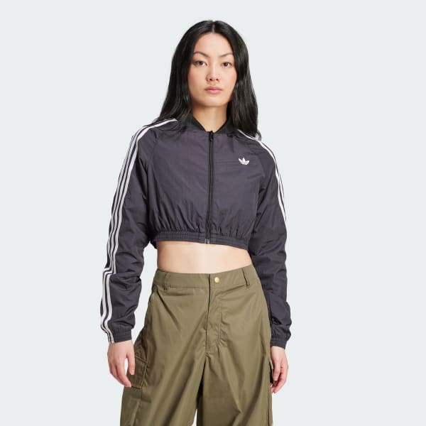 Black Adicolor Teamgeist Cropped Track Top
