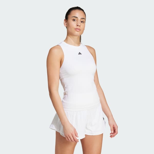 White Tennis Pro AEROREADY Seamless Y-Tank Top