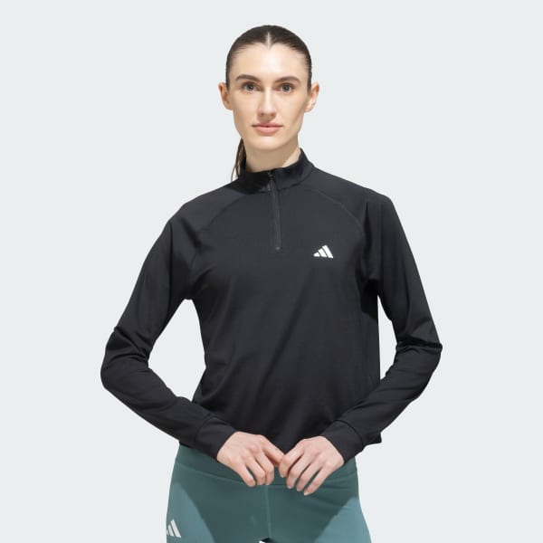 Black Train Essentials 1/4 Zip Track Top