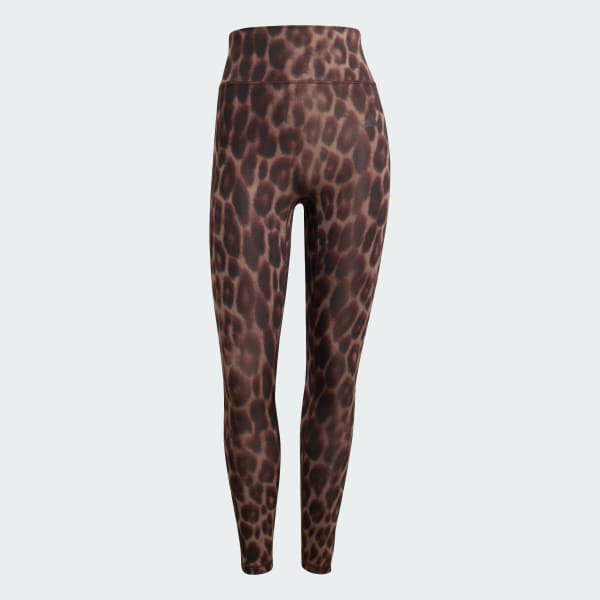 Brown Optime Essentials Workout Leopard 7/8 Leggings