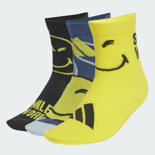 Gris Chaussettes adidas Smiley World (3 paires) enfants