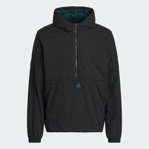 zwart Beyond Twistweave Half-Zip Filled Loose Jacket