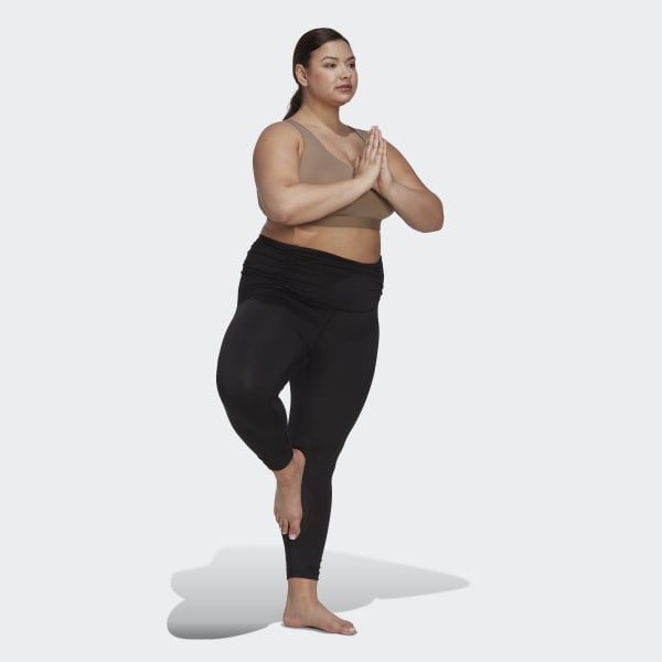 Schwarz Yoga Studio Gathered 7/8-Tight – Große Größen SH529