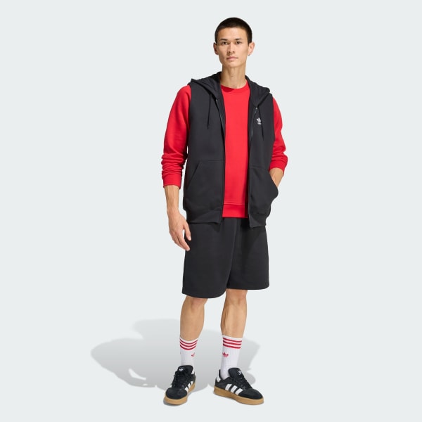 Svart TREFOIL ESSENTIALS ÄRMLÖS HOODIE