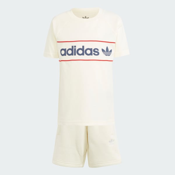 Beige adidas NY Short Tee Set
