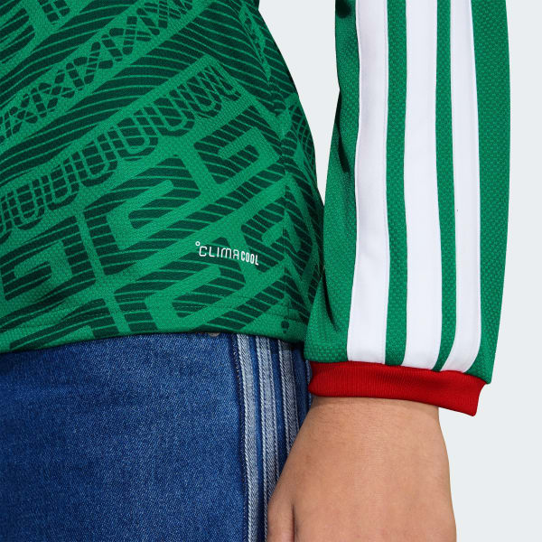 adidas Mexico 26 Home Kids Long Sleeve Jersey - Green | Free