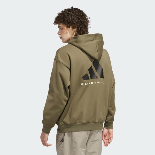 Yesil adidas Basketball Polar Kapüşonlu Üst (Unisex)