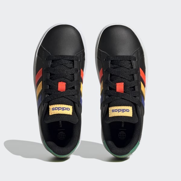 Black Grand Court Lifestyle Tennis Lace-Up Shoes