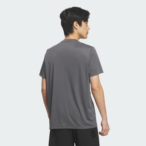 グレー クルーネック 半袖シャツ