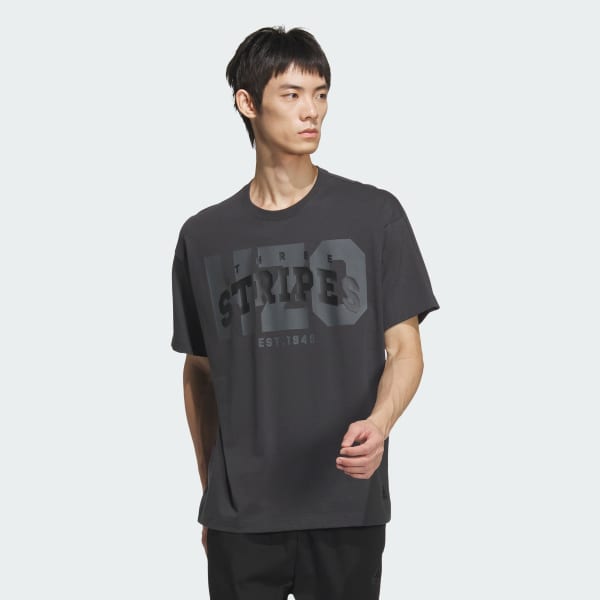 グレー カレッジ パック ルーズフィット シングルジャージー半袖Tシャツ