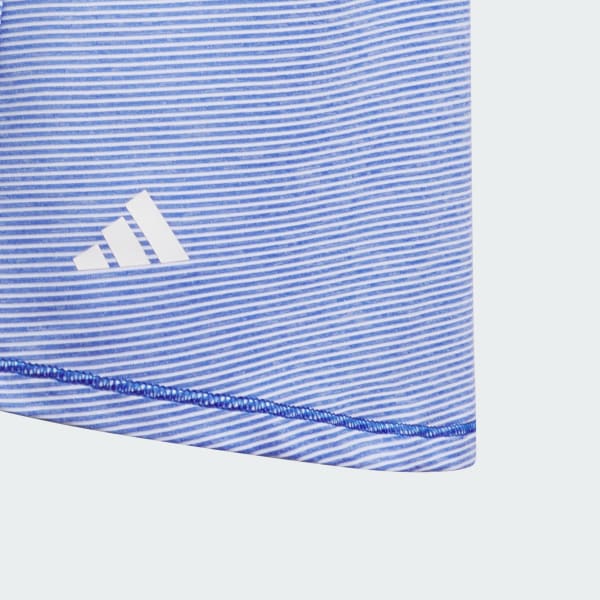 Biru Polo Shirt Tanpa Lengan Ottoman Stripe