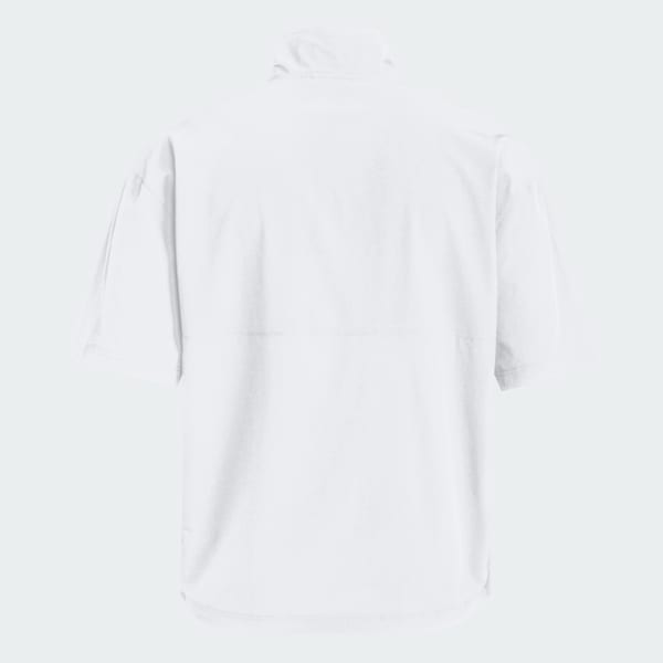 adidas Short Sleeve Quarter Zip Woven Jacket - White | Free
