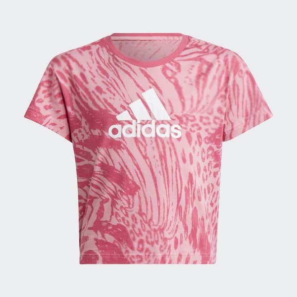 Roze Future Icons Hybrid Animal Print Cotton Regular T-shirt WM040
