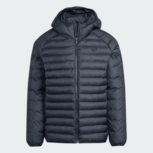 Svart Synthetic Hooded Jacket
