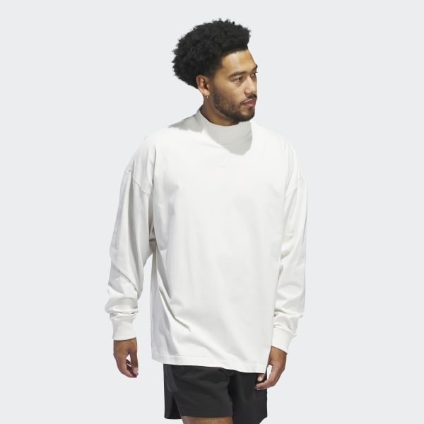 ◆adidas◆ Basketball Long Sleeve Tee Cloud White JE3766 All products - adidas Basketball Long Sleeve Tee - White