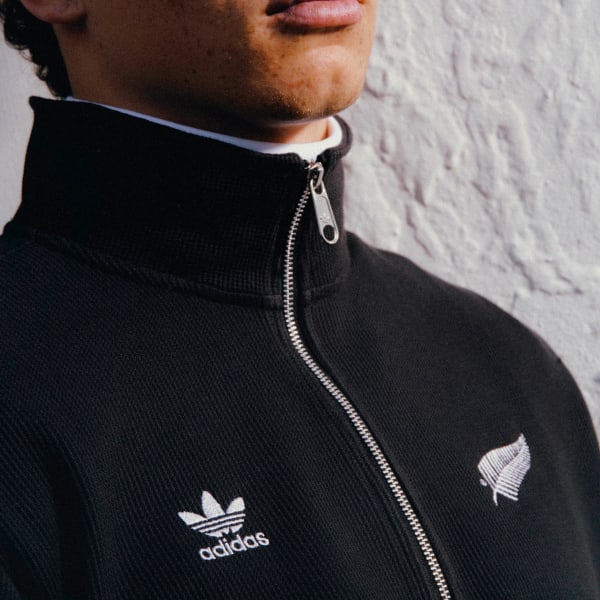 adidas All Blacks Essentials Half-Zip Waffle Sweatshirt