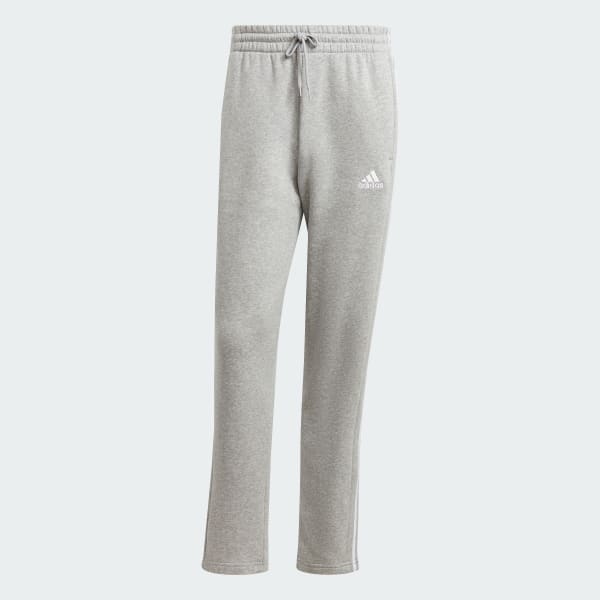 adidas Essentials 3-Stripes Open Hem Fleece Pants - Grey | Men\'s Lifestyle  | adidas US