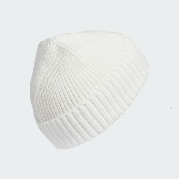 White Fashioned Fold Beanie
