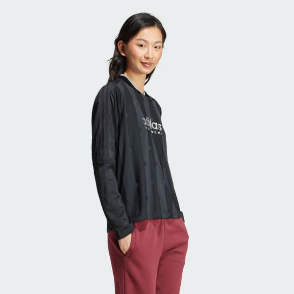 Adidas striped long sleeve shirt discount