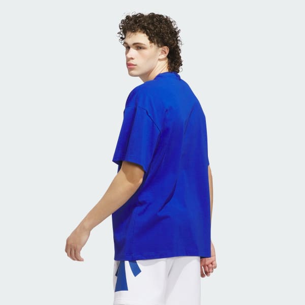 adidas Kansas Jayhawks Chapter Basketball Tee - Blue | Free