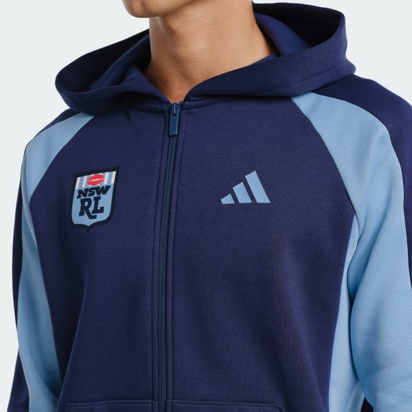 Blue New South Wales Colourblock Full Zip Hoodie - Mens