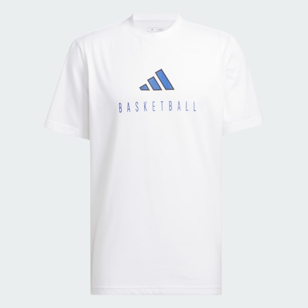 White Worldwide Hoops Logo Performance Graphic Tee