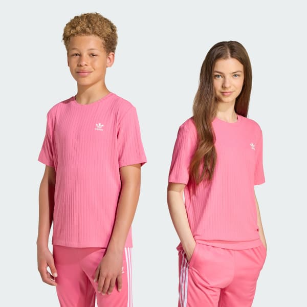 Rose T-shirt large côtelé Enfants