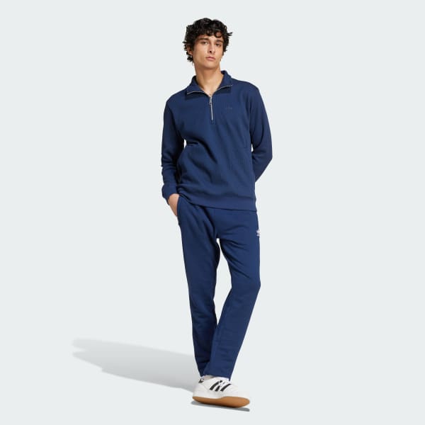 Blue Trefoil Essentials Waffle 1/2 Zip Sweatshirt