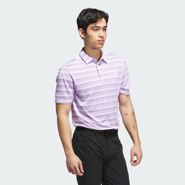 Purple Two-Color Striped Polo Shirt