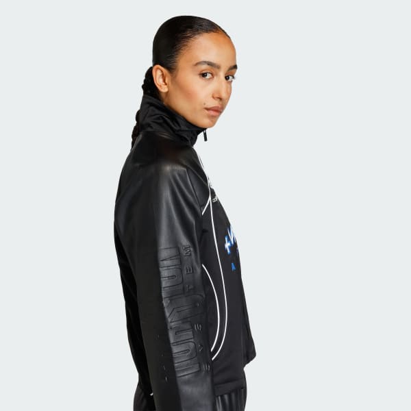 TEAMGEIST FAUX LEATHER TRACK TOP