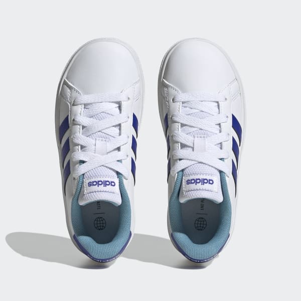 White Grand Court Lifestyle Tennis Lace-Up Shoes