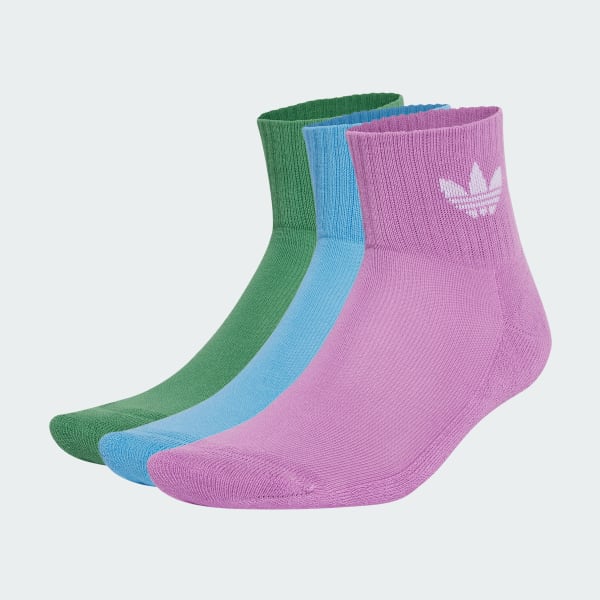 adidas Solid Crew Socks 3 Pairs Blue adidas Thailand