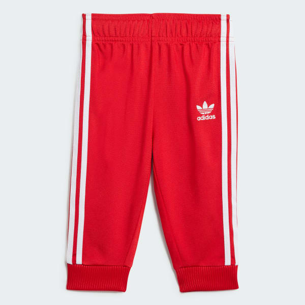 Junior red adidas tracksuit sales