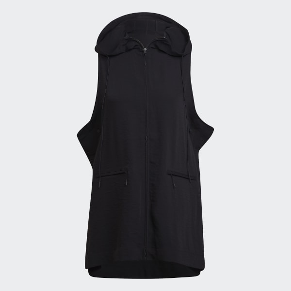 Zwart Y-3 Classic Sport Uniform Stretch Bodywarmer met Capuchon VD040