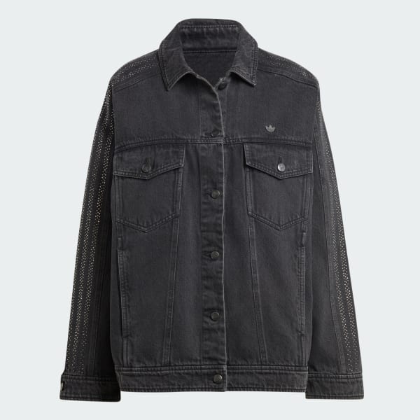 Multicolor Chamarra Tejido Denim Embellished Oversized