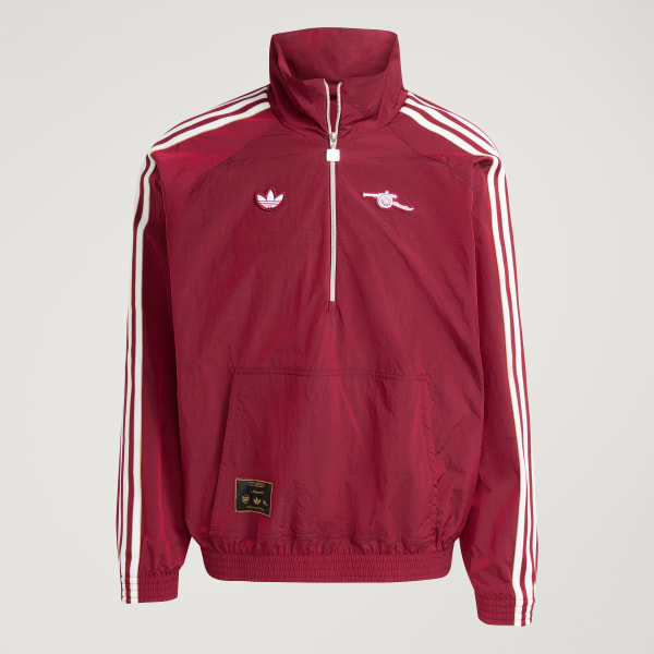 adidas Arsenal Terrace Icons Half-Zip Jacket - Burgundy | Free