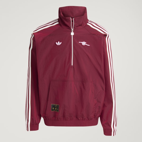 adidas Arsenal Terrace Icons Half-Zip Jacket - Burgundy | Free