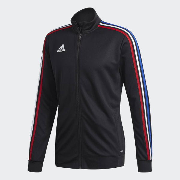 adidas black jacket with red stripes