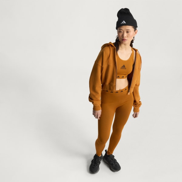 Brown adidas Equipment Cropped Hoodie