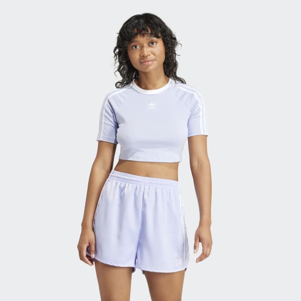 【adidas】 アディダス スリーストライプス 半袖ベビーTシャツ アディダス スリーストライプス 半袖ベビーTシャツ - パープル