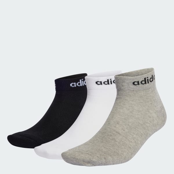 Grau Think Linear Ankle Socken, 3 Paar