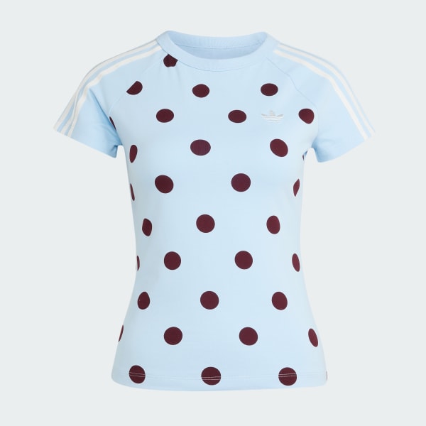 ブルー スリムフィット カリ半袖Tシャツ