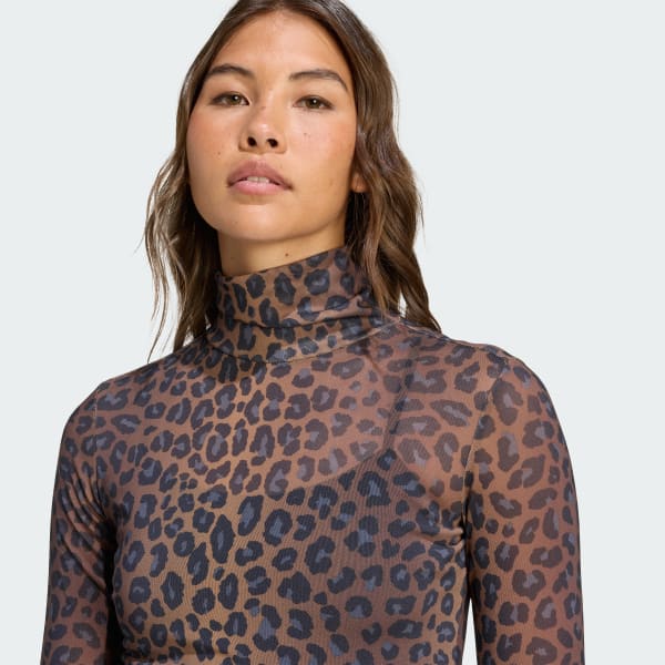 Tシャツ・カットソー adidas FW25 TOP LS HIGH NECK LEO (JW2772 LEO) Leopard_Long_Sleeve_Tee_Multic