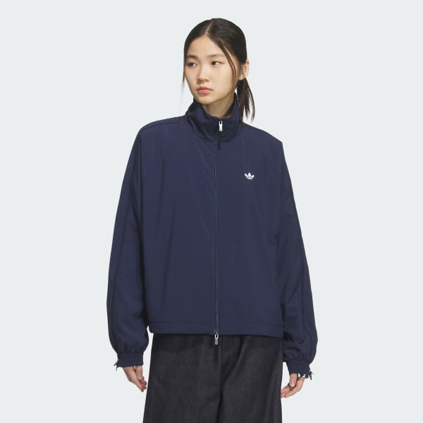 ブルー スリーストライプス ジップ トラックトップ（ジャージ）