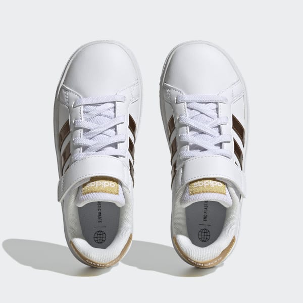 Adidas grand court black discount and gold