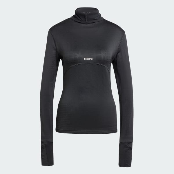 Black TECHFIT COLD.RDY Funnel Neck Long Sleeve Top