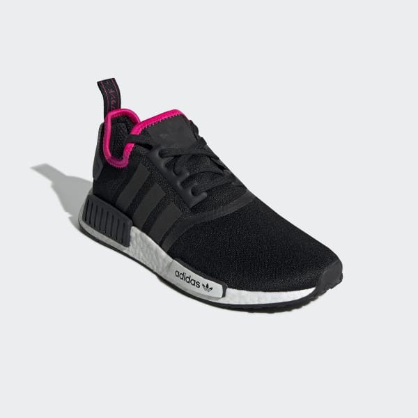 Men's NMD R1 Core Black and Pink Shoes 