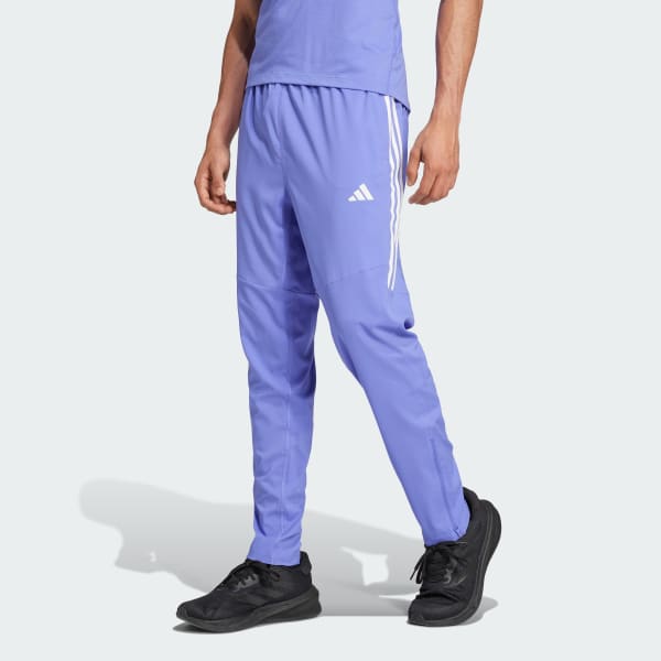 modrá Kalhoty Own the Run 3-Stripes