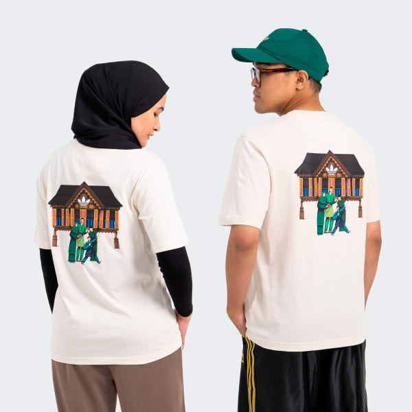 White adidas ESS Tee x Kampung House